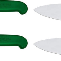 Omcan - 8” Green Super Fiber Handle Medium Cook's Knife, Pack of 4 - 23875
