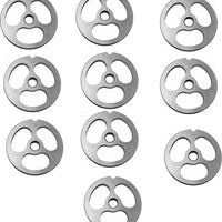 Omcan - #8 Kidney Plate 3 Holes, One Notch, Without Hub for Meat Grinder, Pack of 10 - 47756