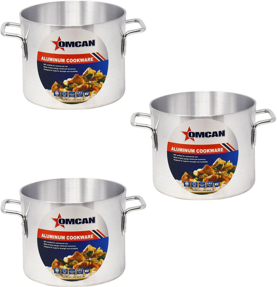 Omcan - 8 QT Aluminium Stock Pot, Pack of 3 - 43366