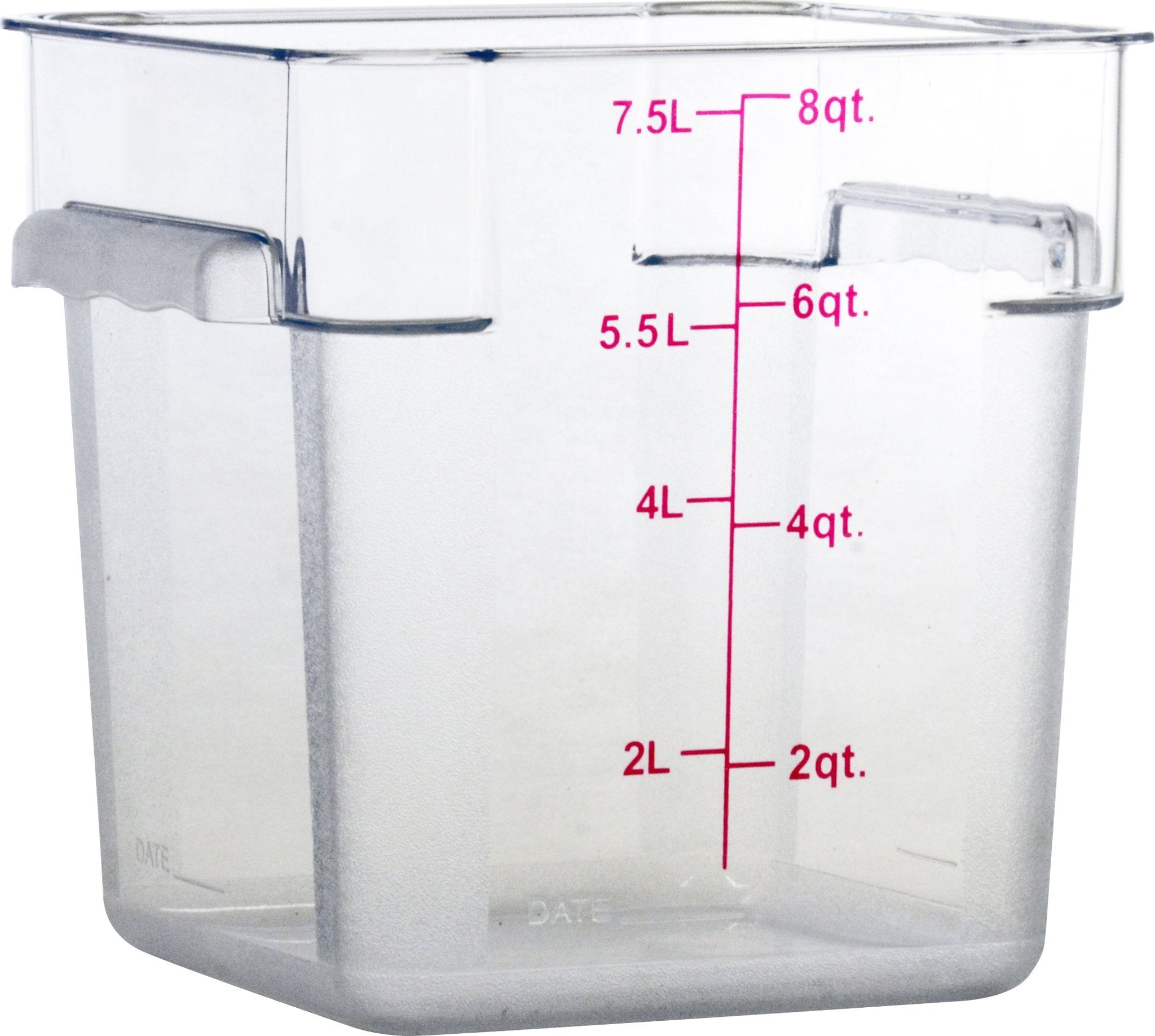 Omcan - 8 QT Clear Square Food Storage Container, 10/cs - 80169