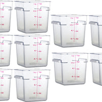 Omcan - 8 QT Clear Square Food Storage Container, Pack of 10 - 80169