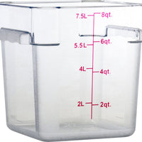 Omcan - 8 QT Clear Square Food Storage Container, Pack of 10 - 80169