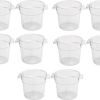 Omcan - 8 QT Polycarbonate Round Food Storage Container, Pack of 10 - 80175