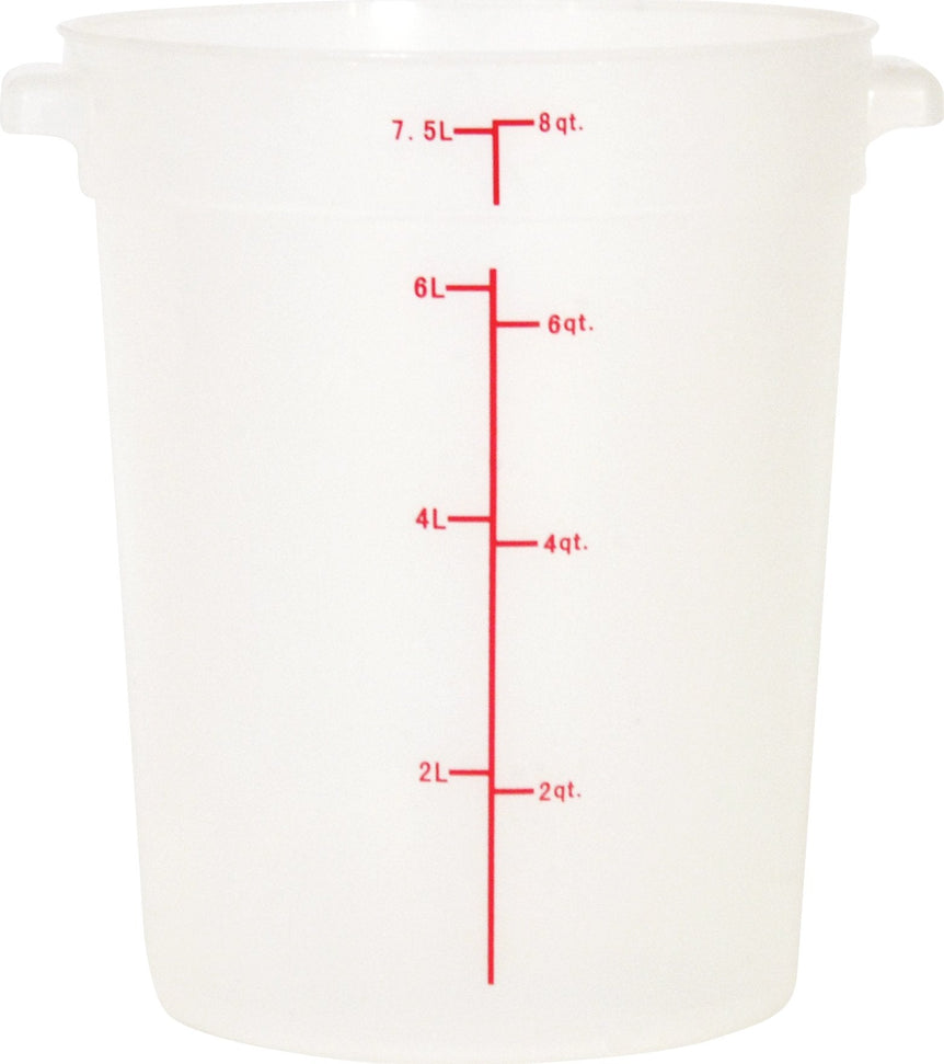 Omcan - 8 QT Translucent Polypropylene Round Food Storage Container, Pack of 15 - 80213