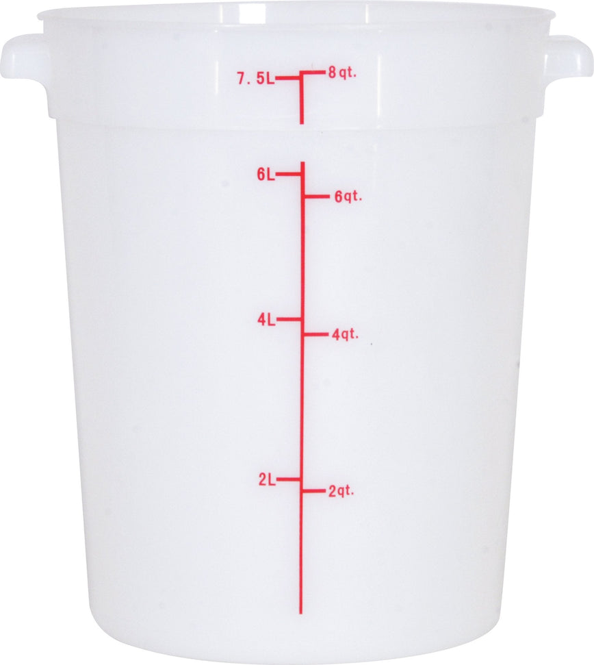 Omcan - 8 QT White Polypropylene Round Food Storage Container, Pack of 20 - 80210