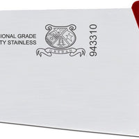 Omcan - 8” Red Super Fiber Handle Medium Cook's Knife, Pack of 3 - 23876