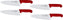 Omcan - 8” Red Super Fiber Handle Medium Cook's Knife, Pack of 3 - 23876