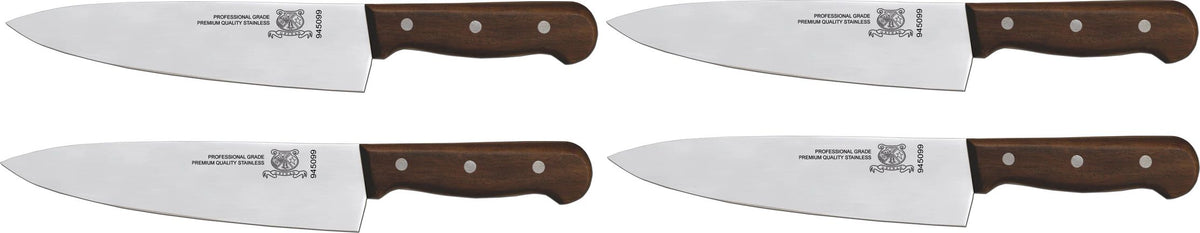 Omcan - 8” Rosewood Handle Medium Cook's Knife, Pack of 3 - 17634