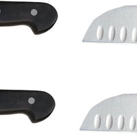 Omcan - 8" Santoku Knife with Forged G-Edge Blade, Pack of 4 - 17892