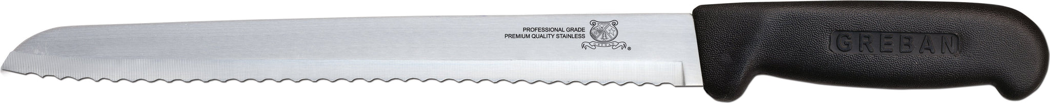 Omcan - 8” Slicer Knife with Narrow R-Wave Blade & Black Handle, 10/cs - 12603
