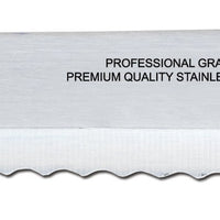 Omcan - 8” Slicer Knife with Narrow R-Wave Blade & Blue Handle, Pack of 10 - 12613