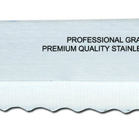 Omcan - 8” Slicer Knife with Narrow R-Wave Blade & Green Handle, Pack of 10 - 12617