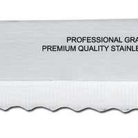 Omcan - 8” Slicer Knife with Narrow R-Wave Blade & Red Handle, Pack of 10 - 12622