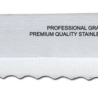 Omcan - 8” Slicer Knife with Narrow R-Wave Blade & White Handle, Pack of 10 - 12634