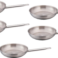 Omcan - 8” Stainless Steel Fry Pan, Pack of 5 - 80446