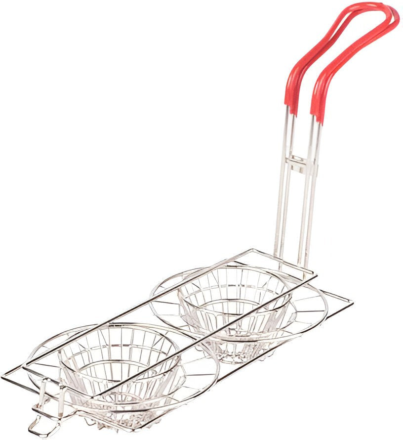 Omcan - 8" Tortilla Double Taco Cup Fry Basket, Pack of 5 - 47359