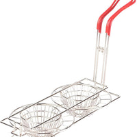 Omcan - 8" Tortilla Double Taco Cup Fry Basket, Pack of 5 - 47359