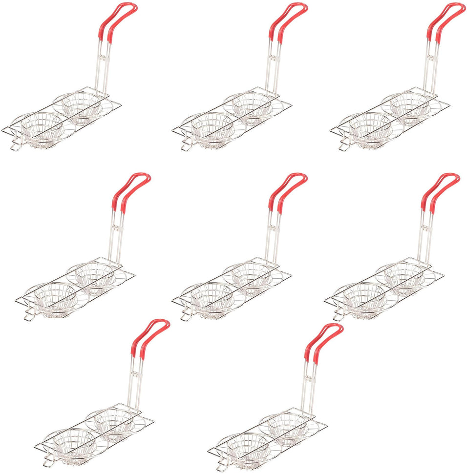 Omcan - 8" Tortilla Double Taco Cup Fry Basket, Pack of 8 - 47359