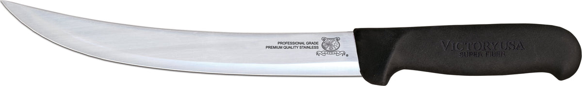 Omcan - 8” Victoria USA Breaking Knife with Black Super Fiber Handle, Pack of 5 - 16856
