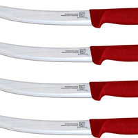 Omcan - 8” Victoria USA Breaking Knife with Red Super Fiber Handle, Pack of 4 - 23892