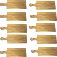 Omcan - 8" x 17" Acacia Wood Pizza, Flatbread and Charcuterie Wooden Serving Board With Oil Treatment, Pack of 10 - 81065