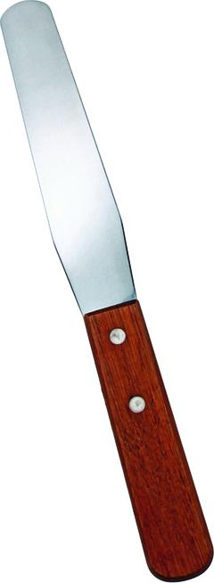 Omcan - 8” x 1.25” Stainless Steel Bakery Spatula with Wood Handle, Pack of 40 - 80002