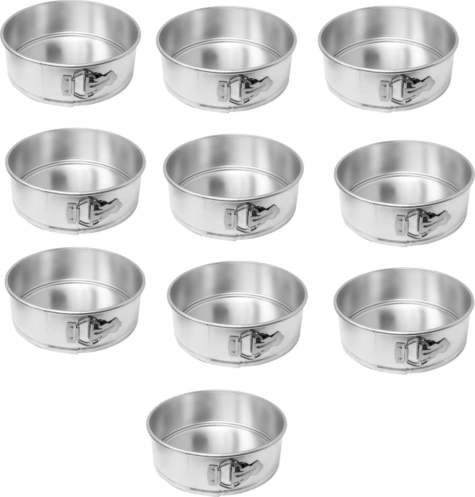 Omcan - 8" x 3" Aluminium Springform Cake Pan, Pack of 10 - 81105