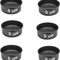 Omcan - 8″ x 3″ Aluminized Steel Non-Stick Springform Cake Pan, Pack of 6 - 81110