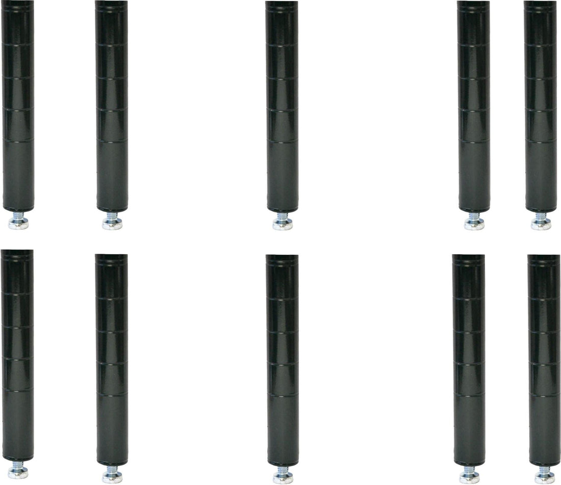 Omcan - 84" Black Epoxy Post with Leveler, Pack of 10 - 48093