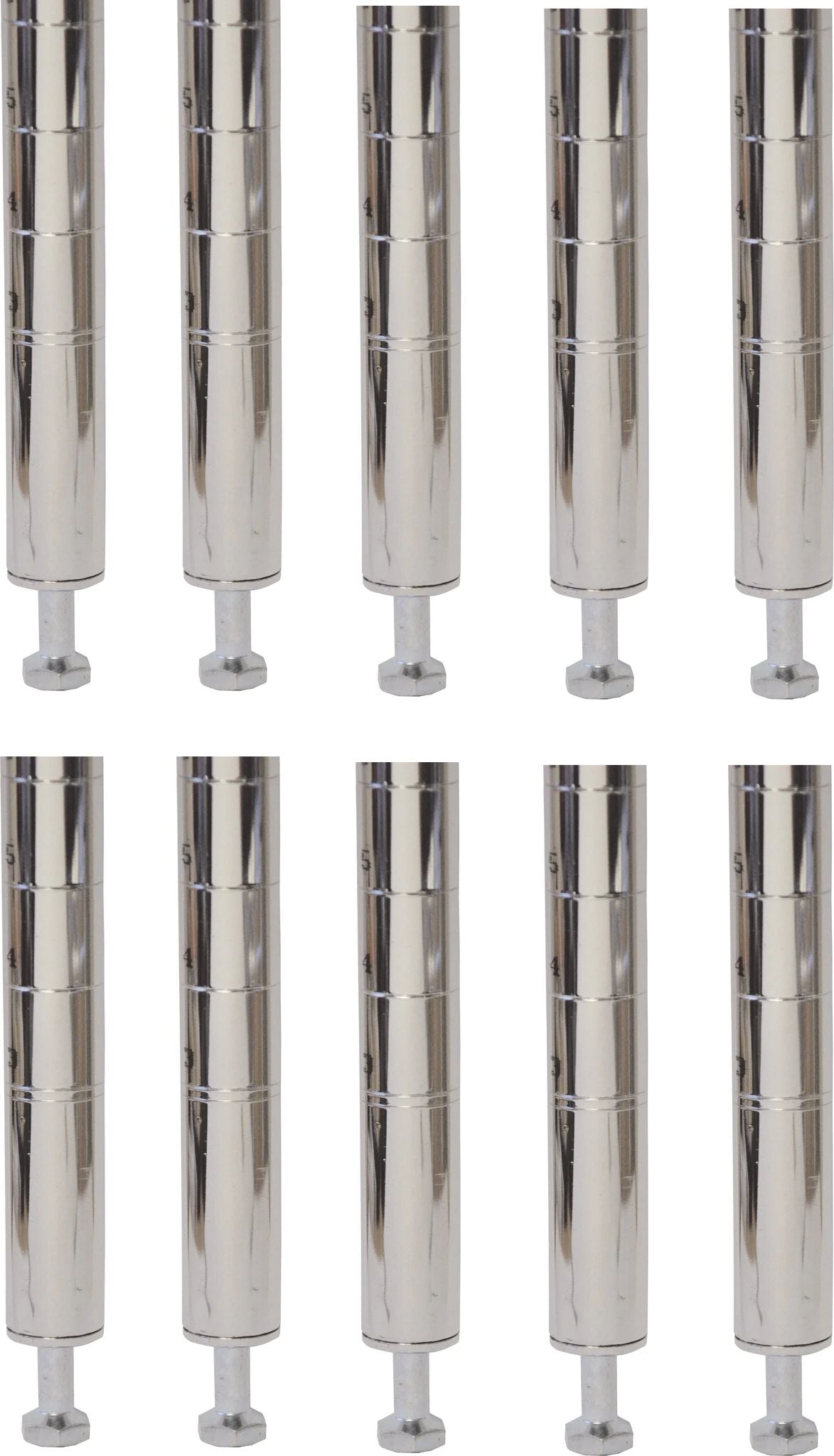Omcan - 84" Post with Leveler For Chrome Shelving, Pack of 10 - 20097