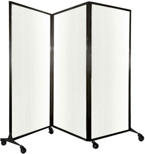 Omcan - 8'4" x 6'8" White Polycarbonate Quick-Wall (Sliding) With Portable Partition - 46779