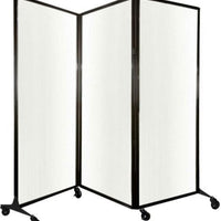 Omcan - 8'4" x 6'8" White Polycarbonate Quick-Wall (Sliding) With Portable Partition - 46779
