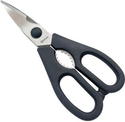 Omcan - 8.3″ Stainless Steel All-Purpose Detachable Kitchen Shears with Black Polypropylene Handles, Pack of 30 - 81071