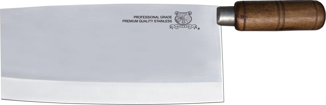 Omcan - 8.5" Chinese Style Cleaver with Wood Handle, Pack of 5 - 10556