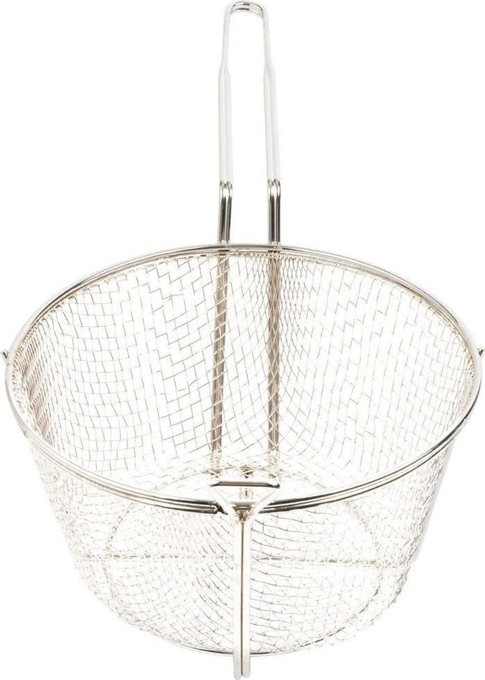 Omcan - 8.5" x 4.25" #4 Mesh Round Wire Fry Basket (216 x 108 mm), Pack of 10 - 80383