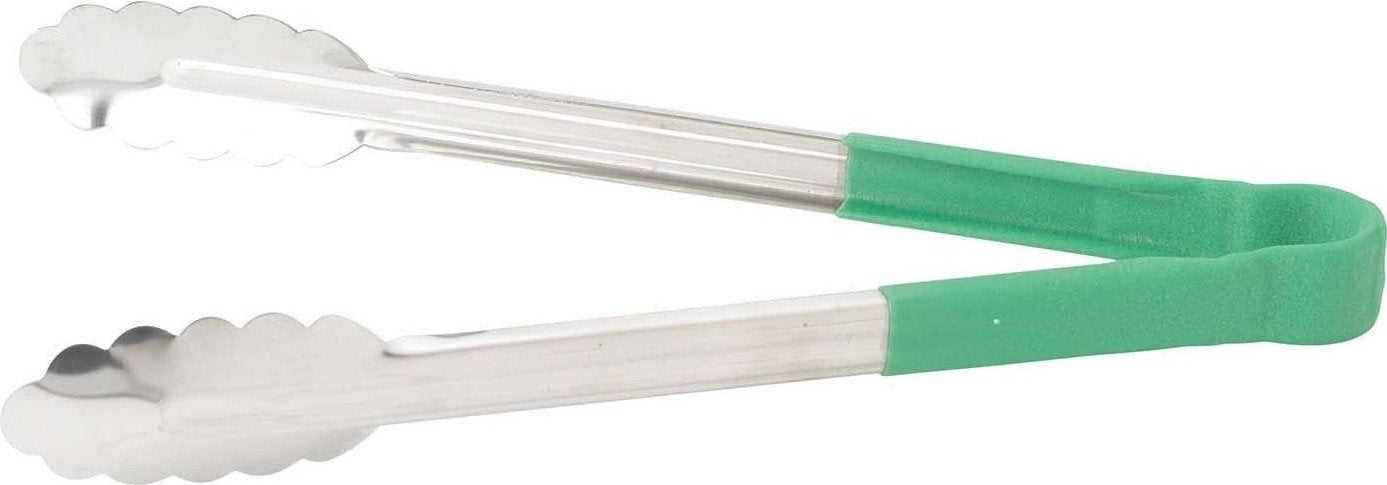 Omcan - 9” Green Handle Utility Tong, 25/cs - 80539