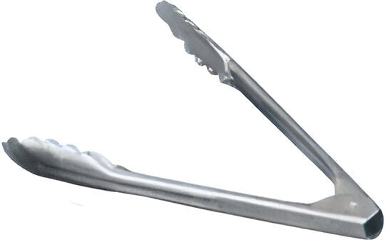 Omcan - 9" Heavy-Duty Stainless Steel Coiled Spring Utility Tong, Pack of 40 - 80790