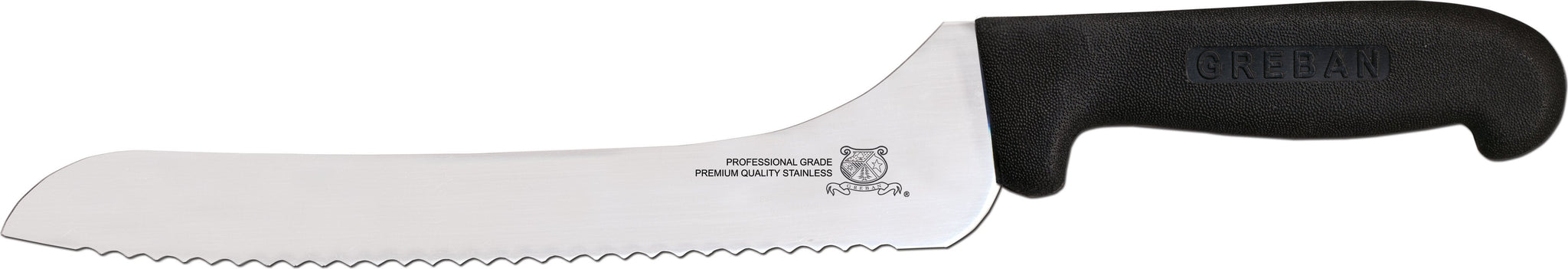 Omcan - 9” Off-Set Wave Edge Blade Slicer Knife with Black Handle, 10/cs - 12427