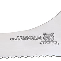 Omcan - 9” Off-Set Wave Edge Blade Slicer Knife with Black Handle, Pack of 10 - 12427