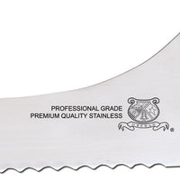 Omcan - 9” Off-Set Wave Edge Blade Slicer Knife with Blue Handle, Pack of 10 - 12434