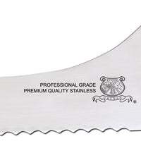 Omcan - 9” Off-Set Wave Edge Blade Slicer Knife with Yellow Handle, Pack of 10 - 12444