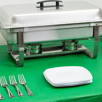 Omcan - 9 QT Stainless Steel Chafing Dish with Foldable Legs (8.5 L), Pack of 2 - 31354