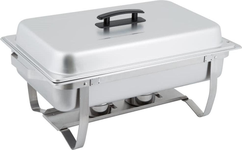 Omcan - 9 QT Stainless Steel Chafing Dish with Foldable Legs (8.5 L), Pack of 2 - 31354