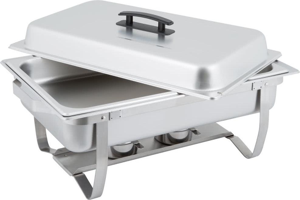 Omcan - 9 QT Stainless Steel Chafing Dish with Foldable Legs (8.5 L), Pack of 2 - 31354