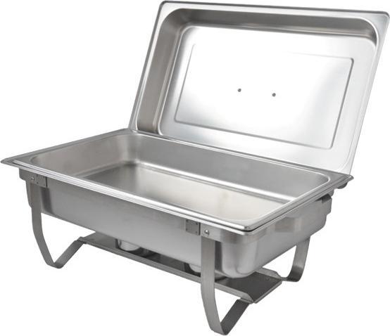 Omcan - 9 QT Stainless Steel Chafing Dish with Foldable Legs (8.5 L), Pack of 2 - 31354
