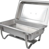 Omcan - 9 QT Stainless Steel Chafing Dish with Foldable Legs (8.5 L), Pack of 2 - 31354