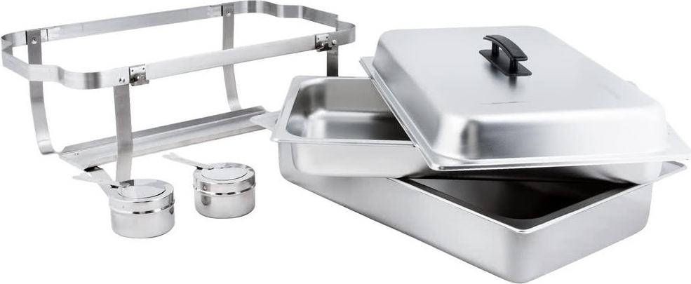 Omcan - 9 QT Stainless Steel Chafing Dish with Foldable Legs (8.5 L), Pack of 2 - 31354