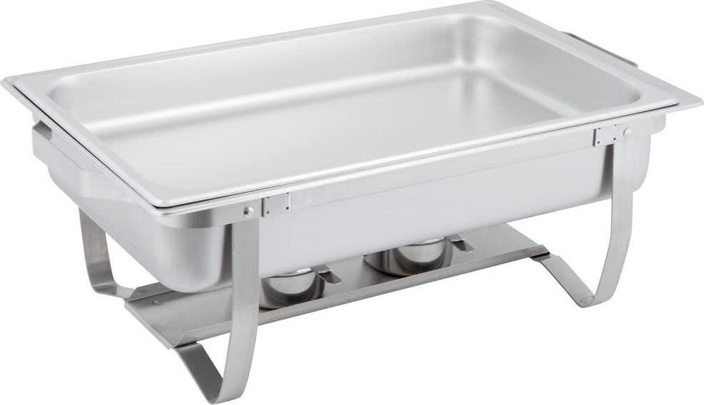 Omcan - 9 QT Stainless Steel Chafing Dish with Foldable Legs (8.5 L), Pack of 2 - 31354