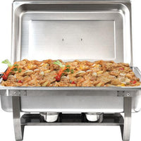 Omcan - 9 QT Stainless Steel Chafing Dish with Foldable Legs (8.5 L), Pack of 4 - 31354