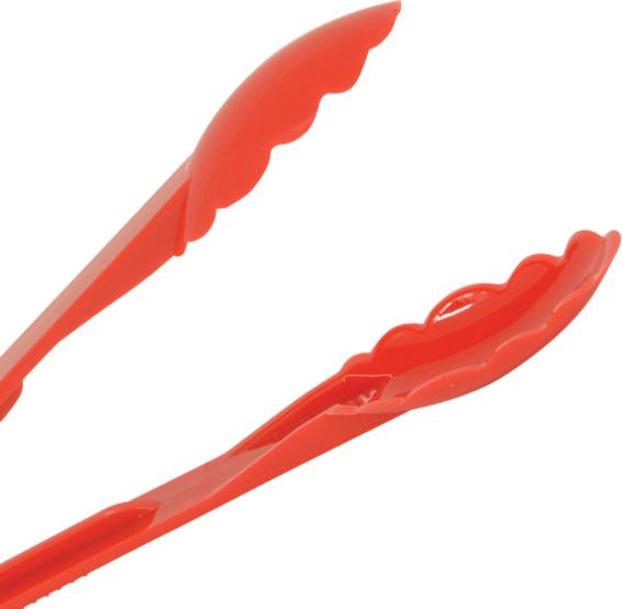 Omcan - 9” Red Polycarbonate Scallop Tong, Pack of 50 - 80156